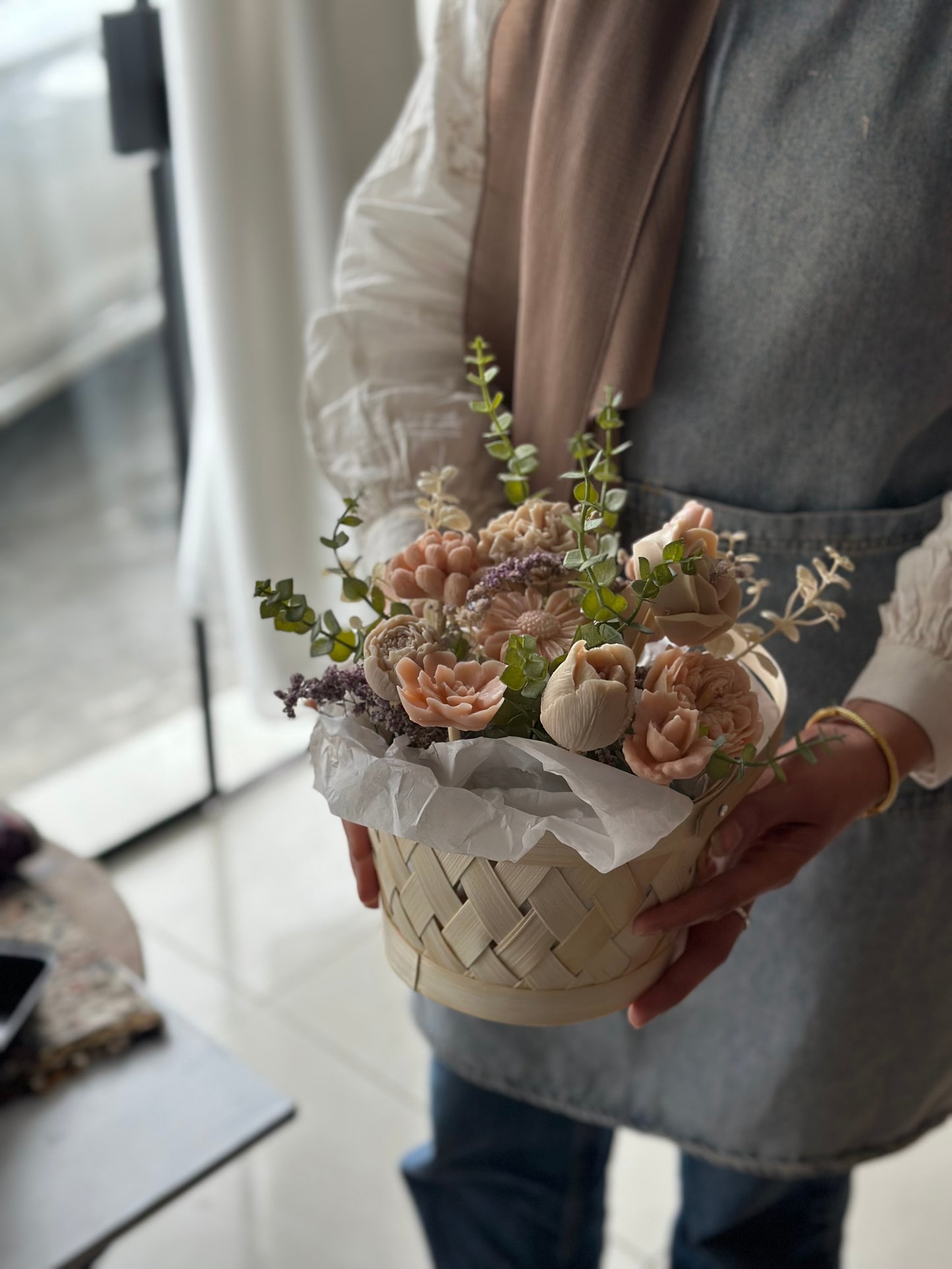 ورشة باقة ورد من الشمع